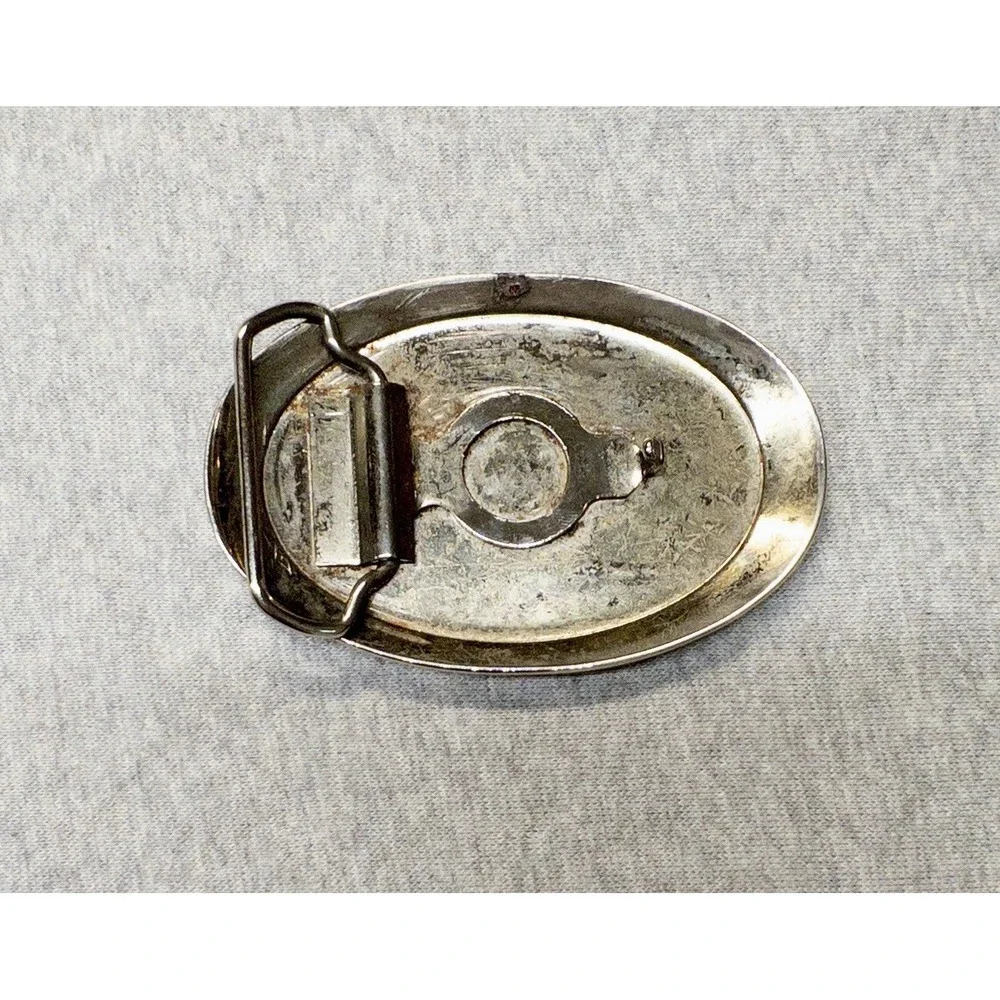 Vtg GMC Santa Fe Western Belt Buckle Silver Toned 3.25